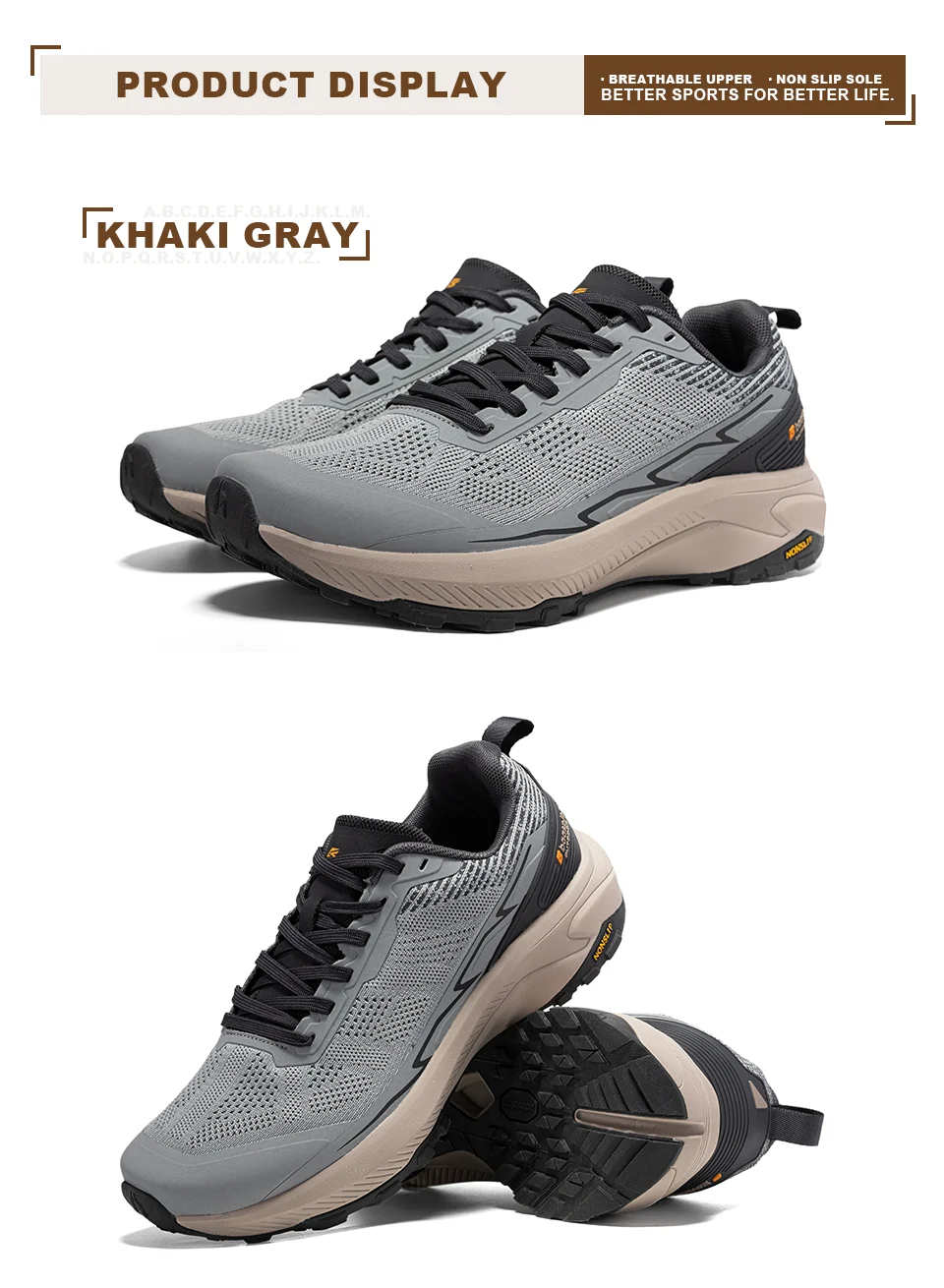 Baasploa Men Climbing Shoes Brand Mesh Breathable Lightweight Hiking Sneakers Male Casual Anti-Skid Wear-Resistant Outdoor Shoes