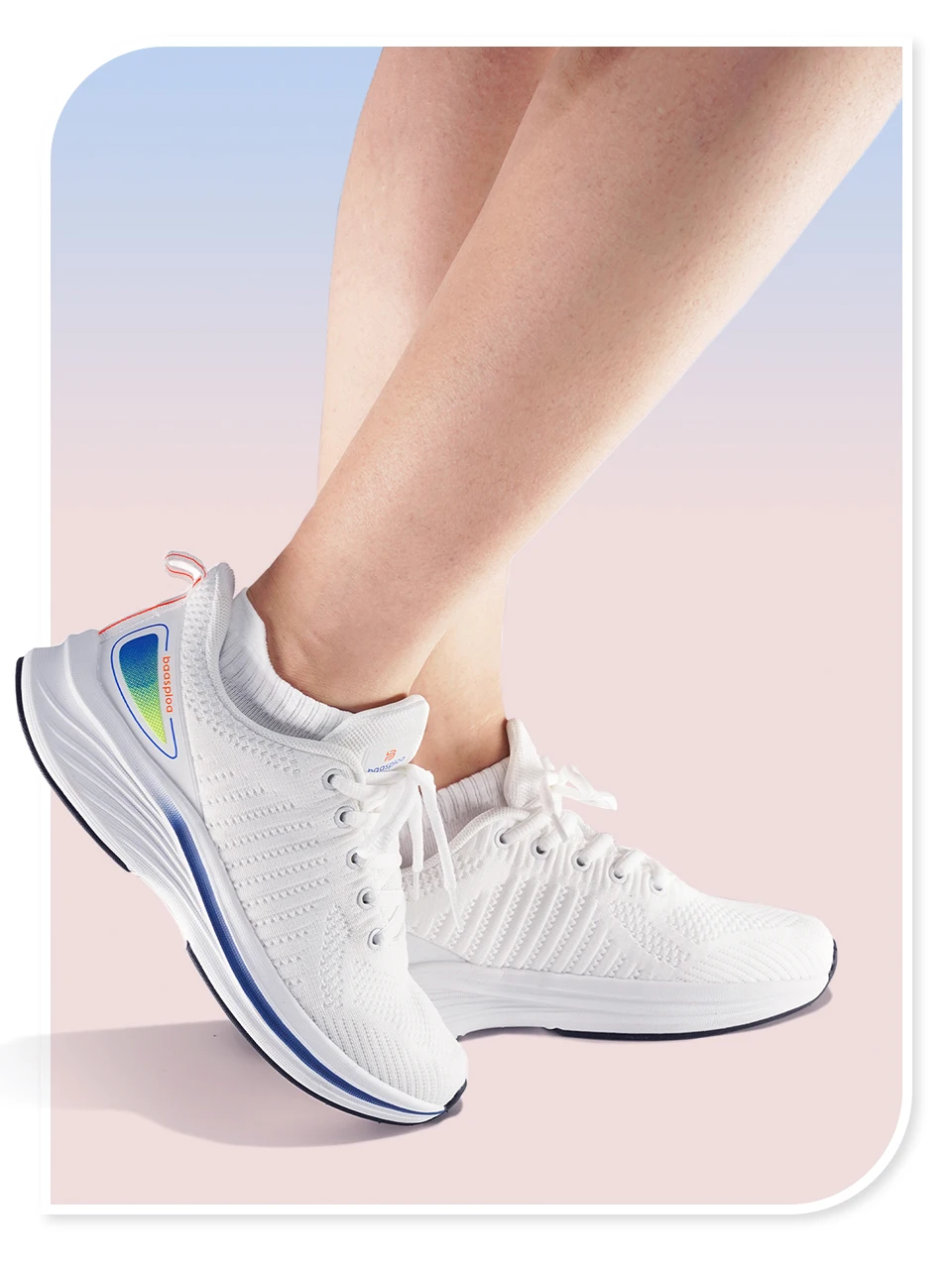 Baasploa Women Running Shoes Mesh Lightweight Breathable Sport Sneakers Female Non-Slip Outdoor Cushioning Wear-resistant Shoes
