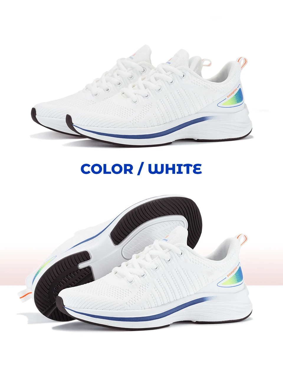 Baasploa Women Running Shoes Mesh Lightweight Breathable Sport Sneakers Female Non-Slip Outdoor Cushioning Wear-resistant Shoes