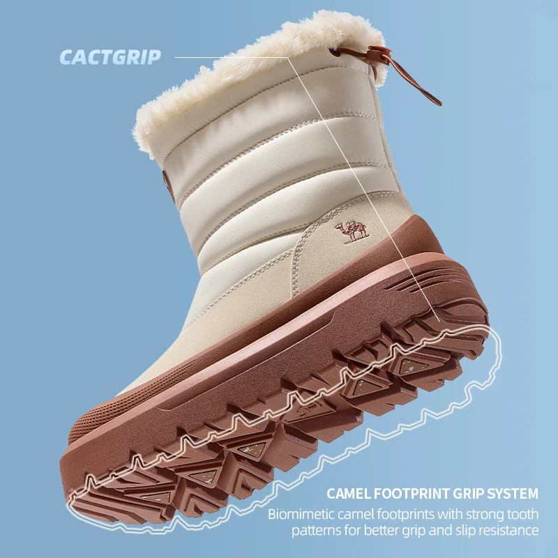 GOLDEN CAMEL Women Winter Boots Velvet Warm Thick Bottom High Top Waterproof Non-slip Snow Boots Cotton Shoes for Women