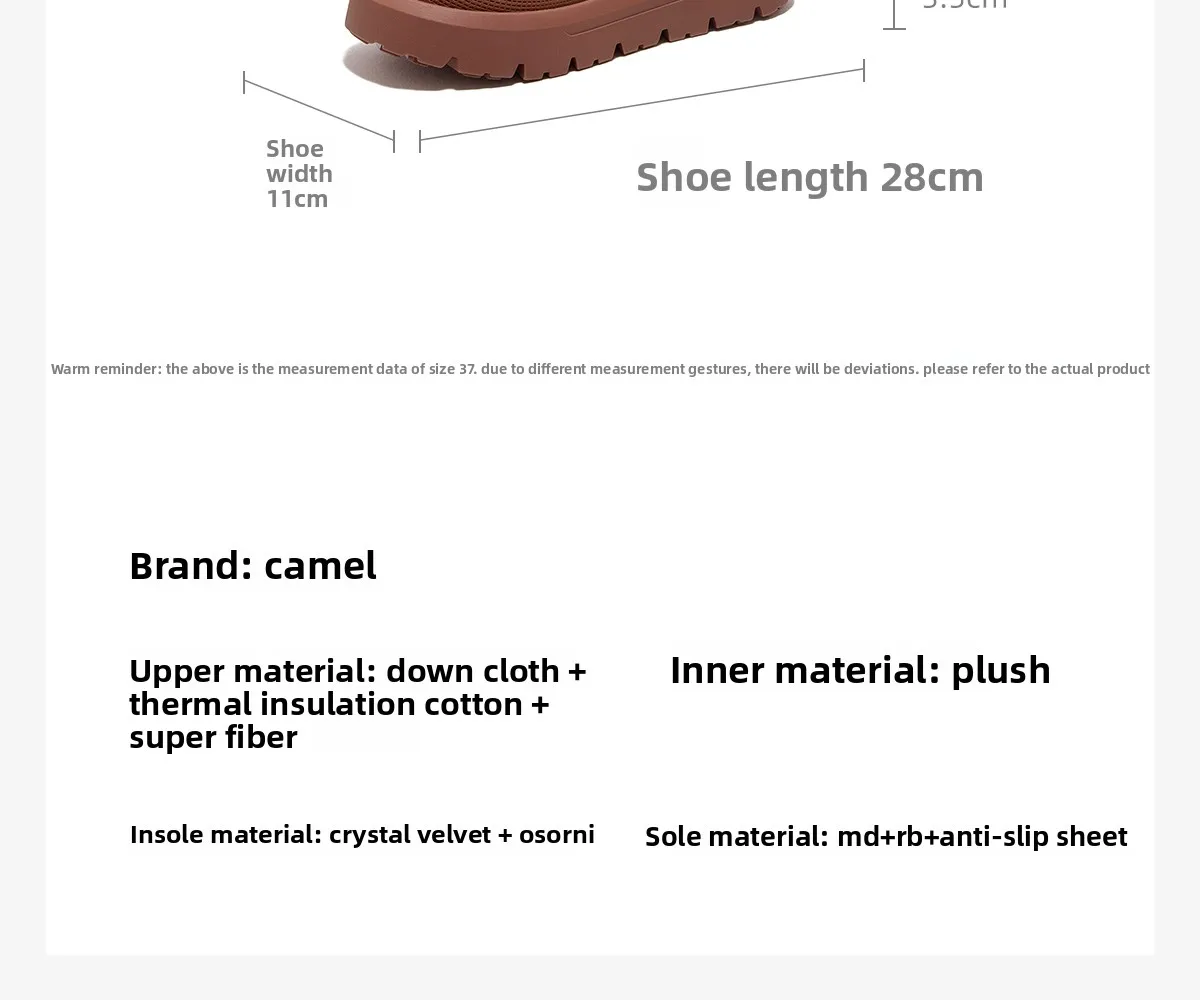 GOLDEN CAMEL Women Winter Boots Velvet Warm Thick Bottom High Top Waterproof Non-slip Snow Boots Cotton Shoes for Women