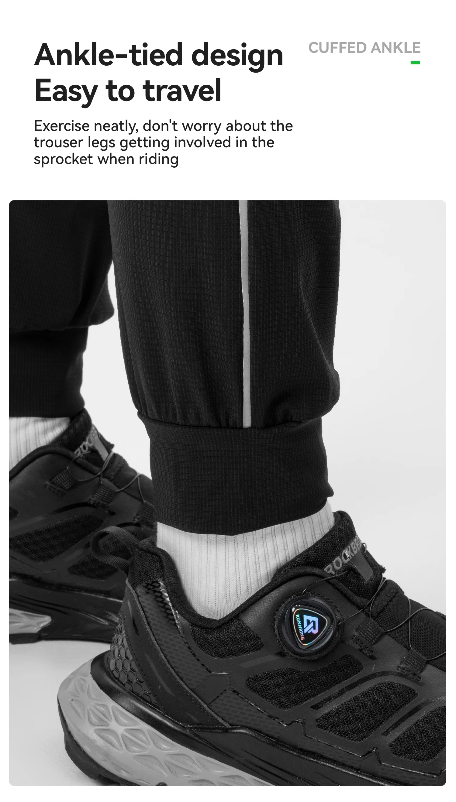 ROCKBROS Sport Thin Pants Running Outdoor Trousers Breathable Water Repellent Fitness Casual Pants Reflective Sweatpants