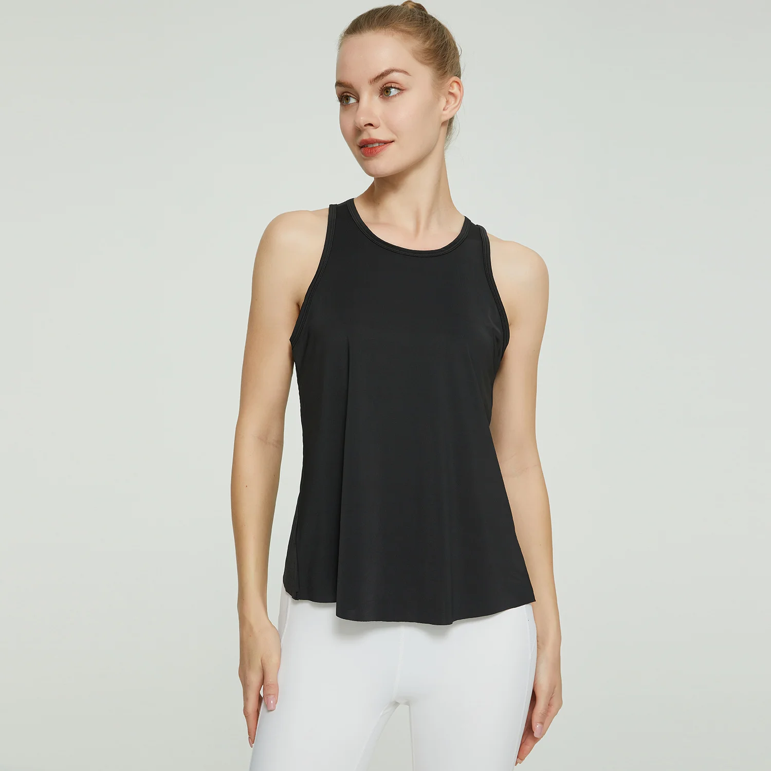 Women Sleeveless Yoga Tops Mesh Quick Dry Breathable Blouse Cover Up Gym Workout Cool T-Shirt Running Short Tank Crop Top