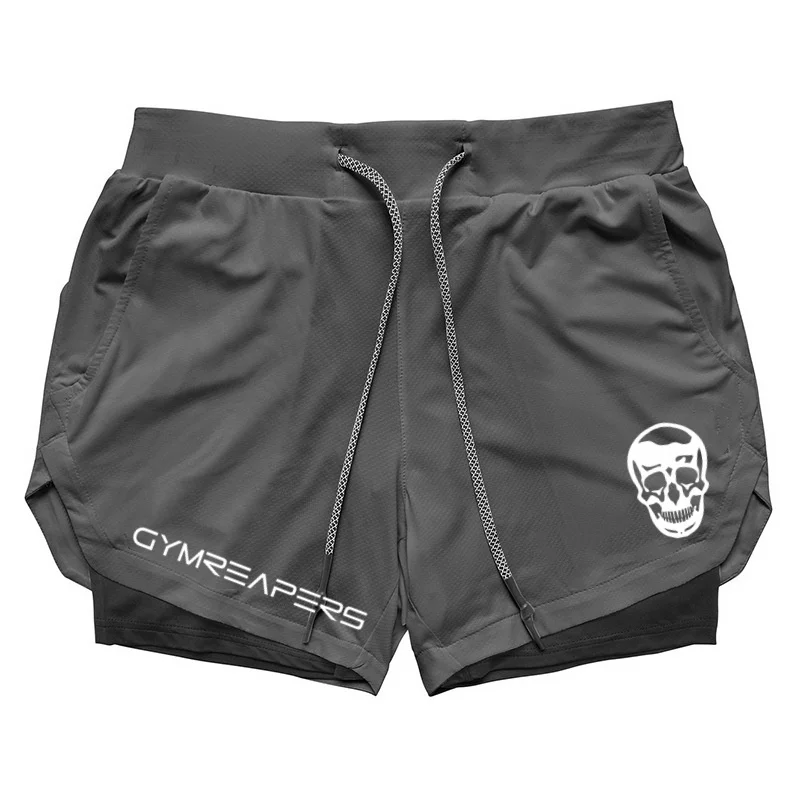 GYMREAPERS Camo Running Shorts Men Gym Sports Shorts 2 In 1 Quick Dry Workout Training Gym Fitness Jogging Short Pants Men Short