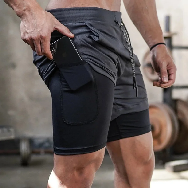 GYMREAPERS Camo Running Shorts Men Gym Sports Shorts 2 In 1 Quick Dry Workout Training Gym Fitness Jogging Short Pants Men Short