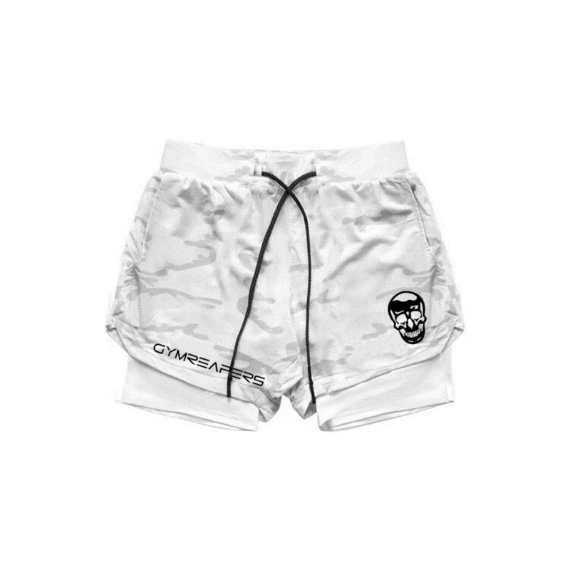 GYMREAPERS Camo Running Shorts Men Gym Sports Shorts 2 In 1 Quick Dry Workout Training Gym Fitness Jogging Short Pants Men Short