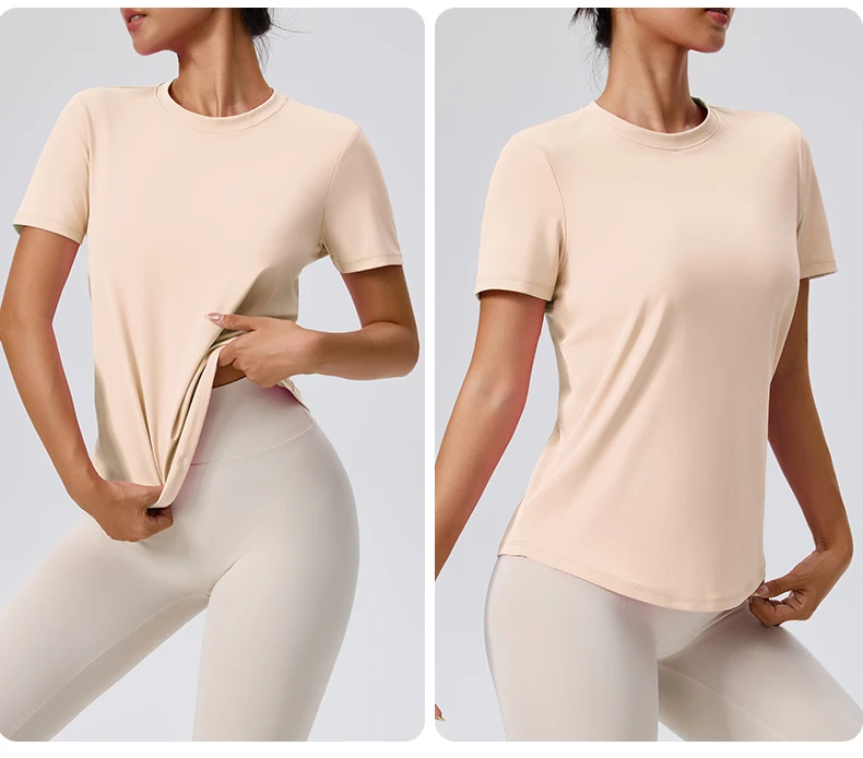 Yoga Classic T-shirt Women's Fitness Yoga Clothing Short Sleeve Round Neck Sports T-shirt