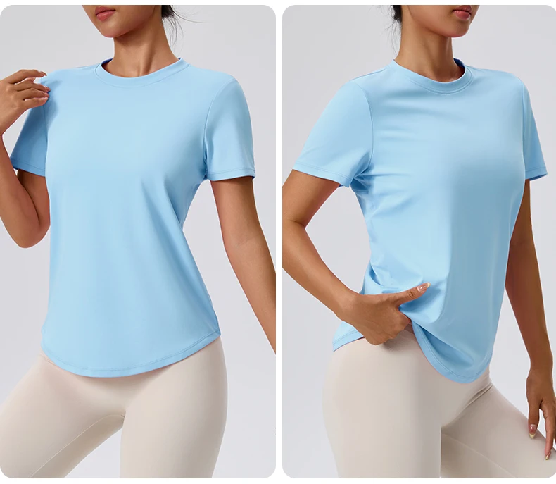 Yoga Classic T-shirt Women's Fitness Yoga Clothing Short Sleeve Round Neck Sports T-shirt