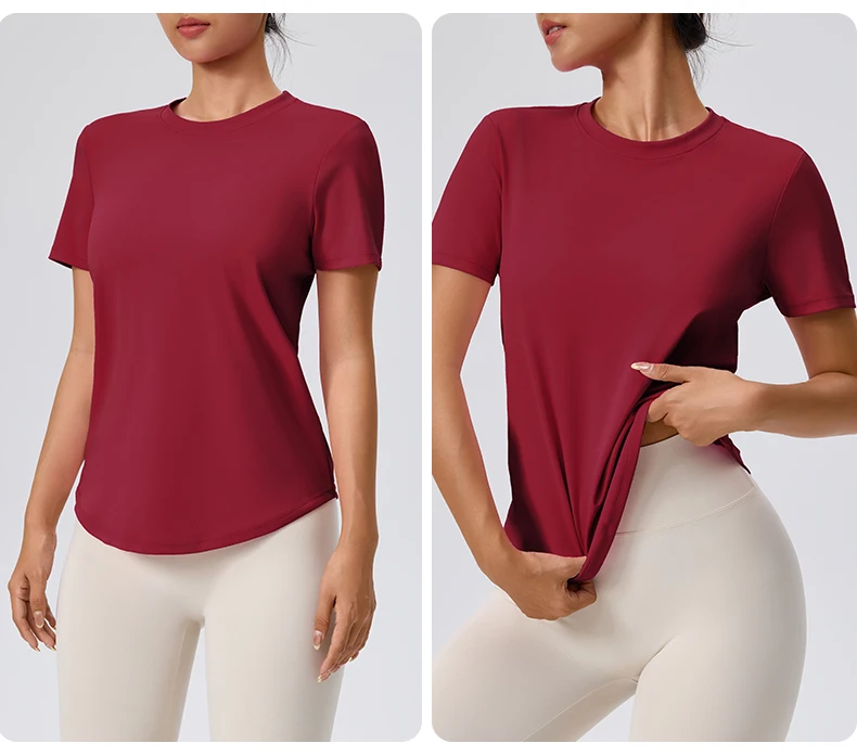 Yoga Classic T-shirt Women's Fitness Yoga Clothing Short Sleeve Round Neck Sports T-shirt