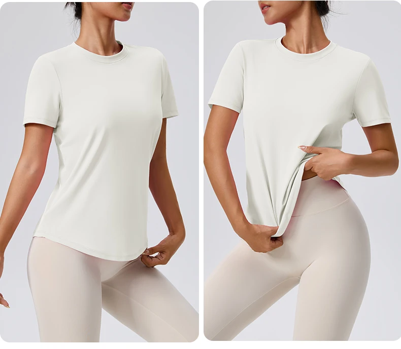Yoga Classic T-shirt Women's Fitness Yoga Clothing Short Sleeve Round Neck Sports T-shirt