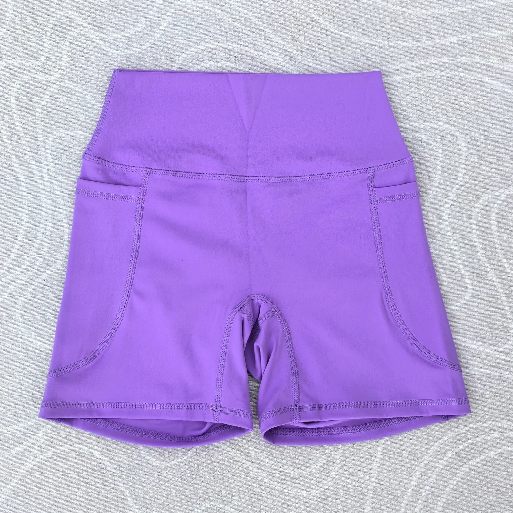 Women High Waist Yoga Shorts Women Gym Push Ups Hip Lift Pants Pocket Breathable Fitness Running Cycling Sports Shorts Women