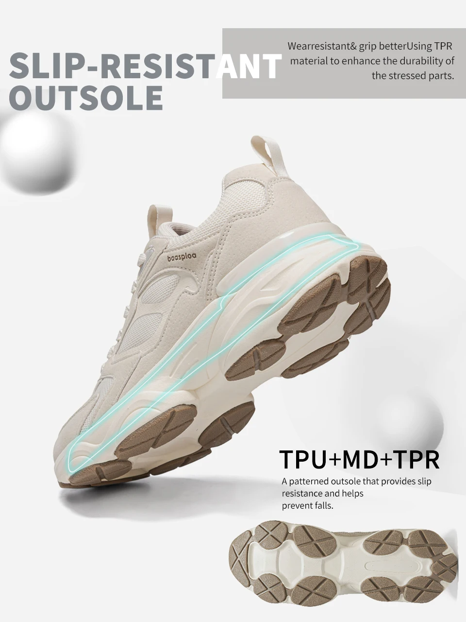 Baasploa Women Walking Shoes Plus Size 35-42 Lightweight Mesh Breathable Casual Sneakers Comfort Soft Female Outdoor Sport Shoes