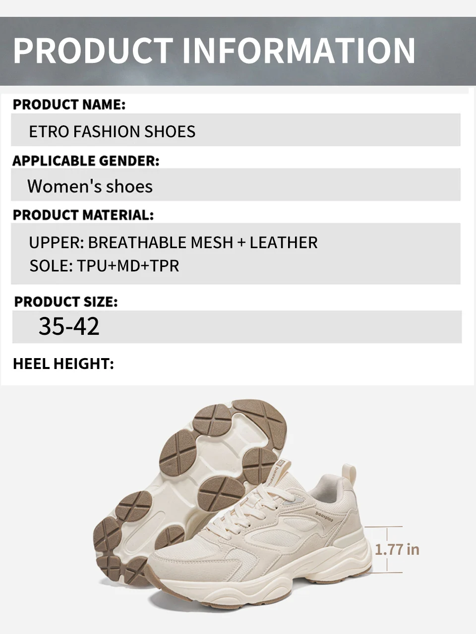 Baasploa Women Walking Shoes Plus Size 35-42 Lightweight Mesh Breathable Casual Sneakers Comfort Soft Female Outdoor Sport Shoes