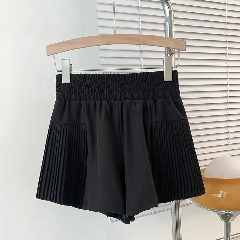 Women's Sports Shorts with Pockets, Quick-drying Shorts High-waisted Faux Two-piece Yoga Pants Running And Fitness Shorts summer