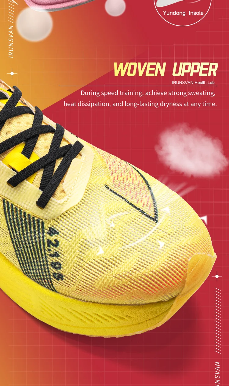 IRUNSVAN Carbon Plate Marathon Running Shoes Professional Stable Support Shock Absorption Ultra Light Rebound Sports Shoes