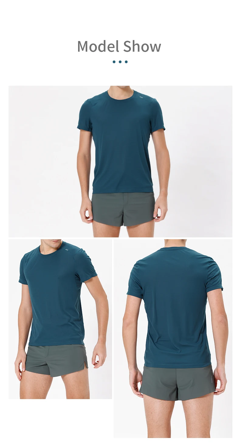 AONIJIE L-FM5125 Men Male Sports Quick Drying T-shirt Short Sleeve Breathable Tees Tops Summer For Outdoor Running Gym Daily