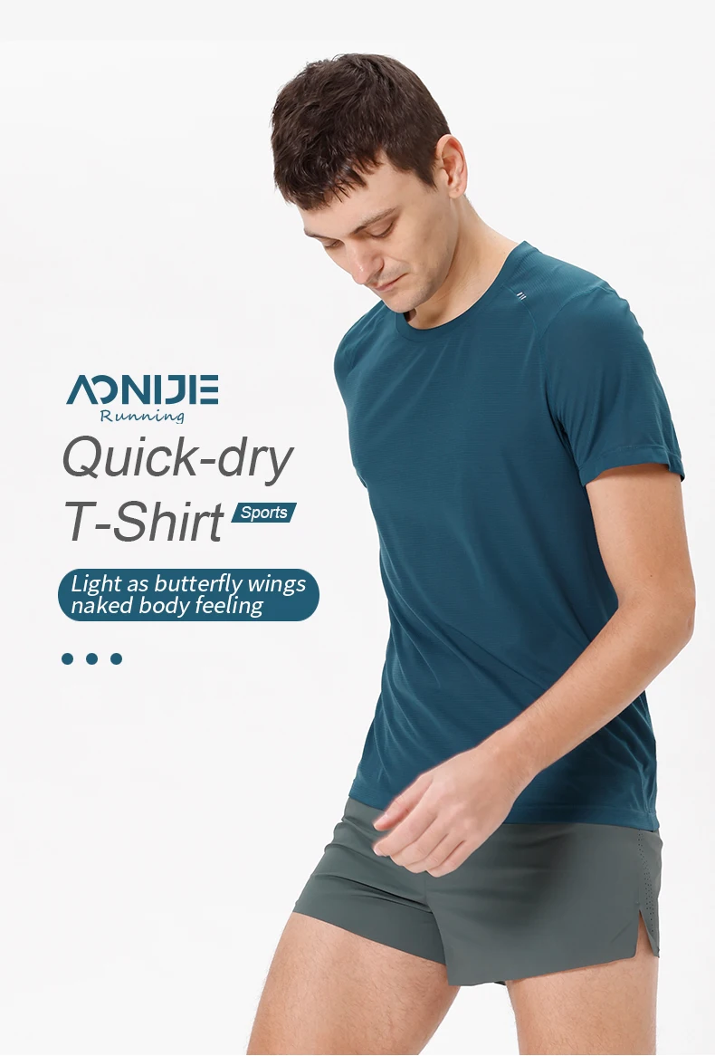 AONIJIE L-FM5125 Men Male Sports Quick Drying T-shirt Short Sleeve Breathable Tees Tops Summer For Outdoor Running Gym Daily