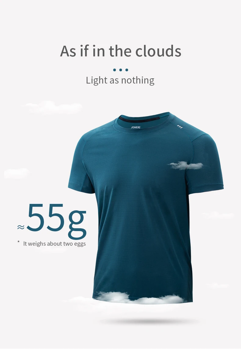 AONIJIE L-FM5125 Men Male Sports Quick Drying T-shirt Short Sleeve Breathable Tees Tops Summer For Outdoor Running Gym Daily