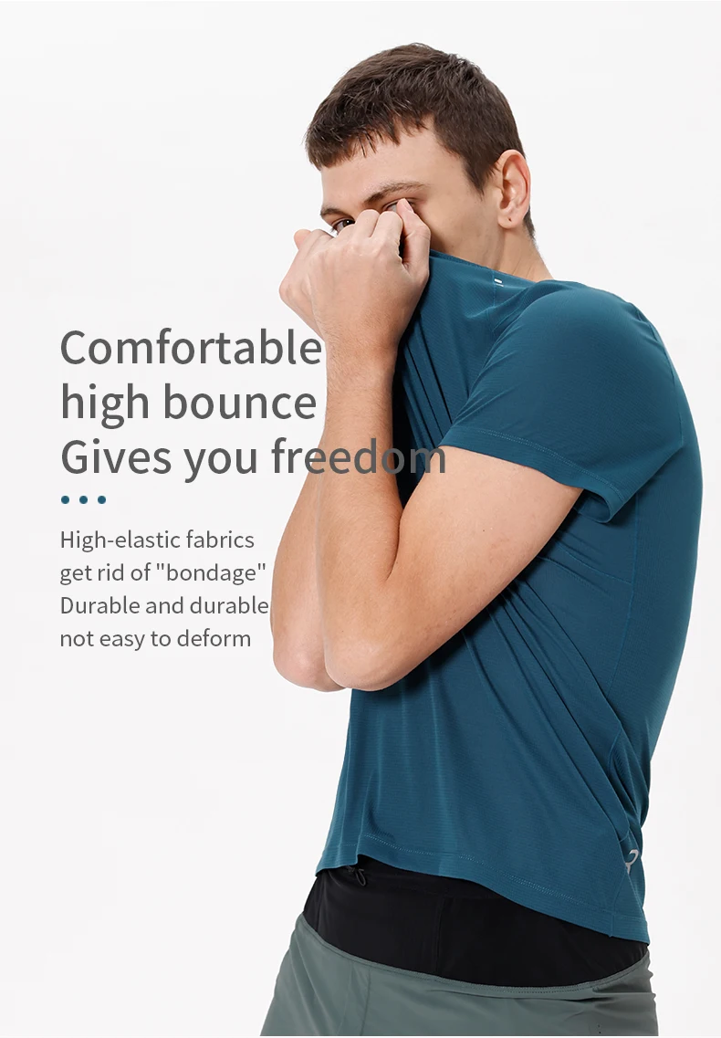 AONIJIE L-FM5125 Men Male Sports Quick Drying T-shirt Short Sleeve Breathable Tees Tops Summer For Outdoor Running Gym Daily