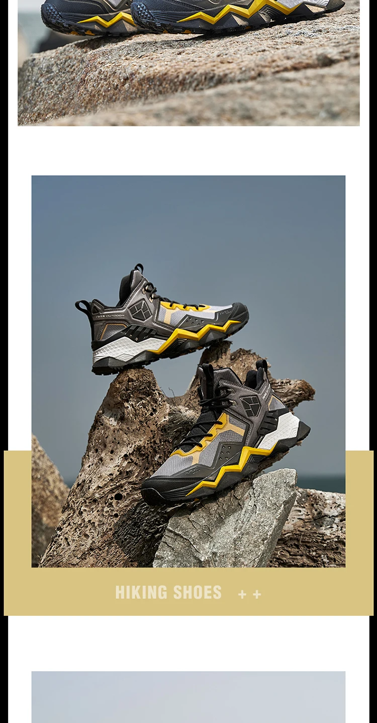 Rax Men  Waterproof Hiking Shoes Breathable Hiking Boots Outdoor Trekking Boots Sports Sneakers Tactical Shoes
