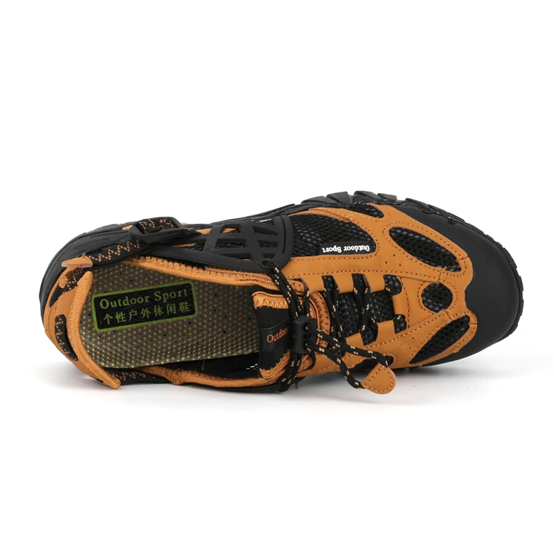 HIKEUP Outdoor Men Water Shoes Women Hiking Shoes Quick Dry Fast Interference Breathable Non-slip Rubber Sole PU Walking Shoe
