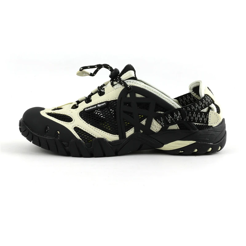 HIKEUP Outdoor Men Water Shoes Women Hiking Shoes Quick Dry Fast Interference Breathable Non-slip Rubber Sole PU Walking Shoe