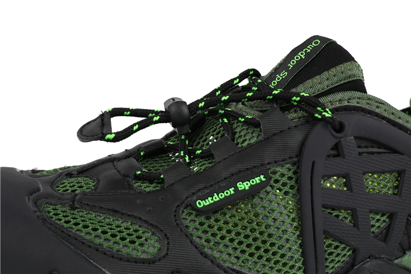 HIKEUP Outdoor Men Water Shoes Women Hiking Shoes Quick Dry Fast Interference Breathable Non-slip Rubber Sole PU Walking Shoe