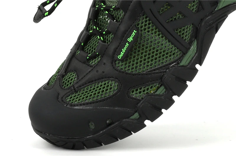 HIKEUP Outdoor Men Water Shoes Women Hiking Shoes Quick Dry Fast Interference Breathable Non-slip Rubber Sole PU Walking Shoe