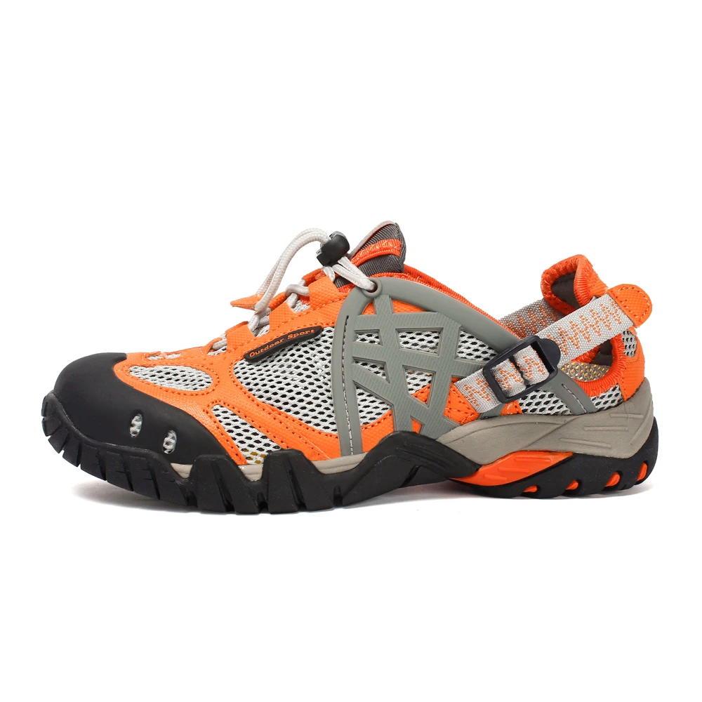 HIKEUP Outdoor Men Water Shoes Women Hiking Shoes Quick Dry Fast Interference Breathable Non-slip Rubber Sole PU Walking Shoe