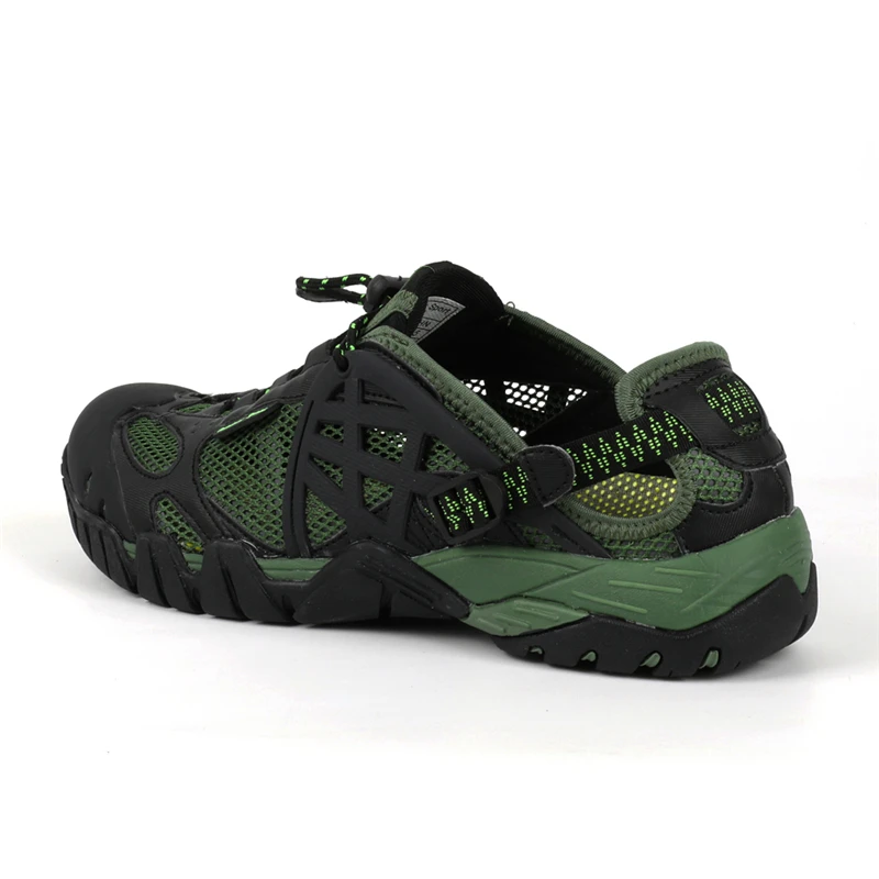HIKEUP Outdoor Men Water Shoes Women Hiking Shoes Quick Dry Fast Interference Breathable Non-slip Rubber Sole PU Walking Shoe