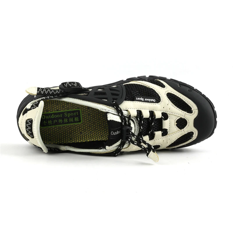 HIKEUP Outdoor Men Water Shoes Women Hiking Shoes Quick Dry Fast Interference Breathable Non-slip Rubber Sole PU Walking Shoe