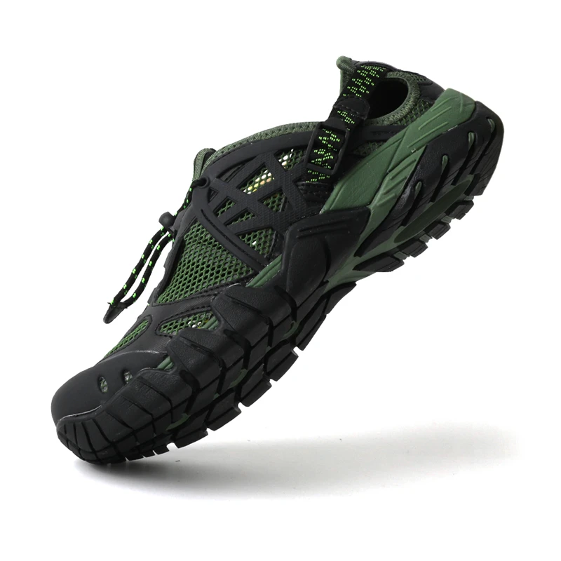 HIKEUP Outdoor Men Water Shoes Women Hiking Shoes Quick Dry Fast Interference Breathable Non-slip Rubber Sole PU Walking Shoe