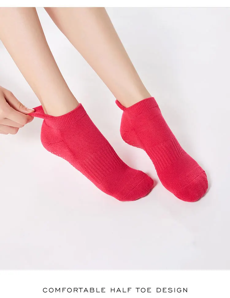 Non-Slip Yoga Socks Women Breathable Fitness Cotton Pilates Sock Ladies Gym Workout Ballet Dance Sports Socks