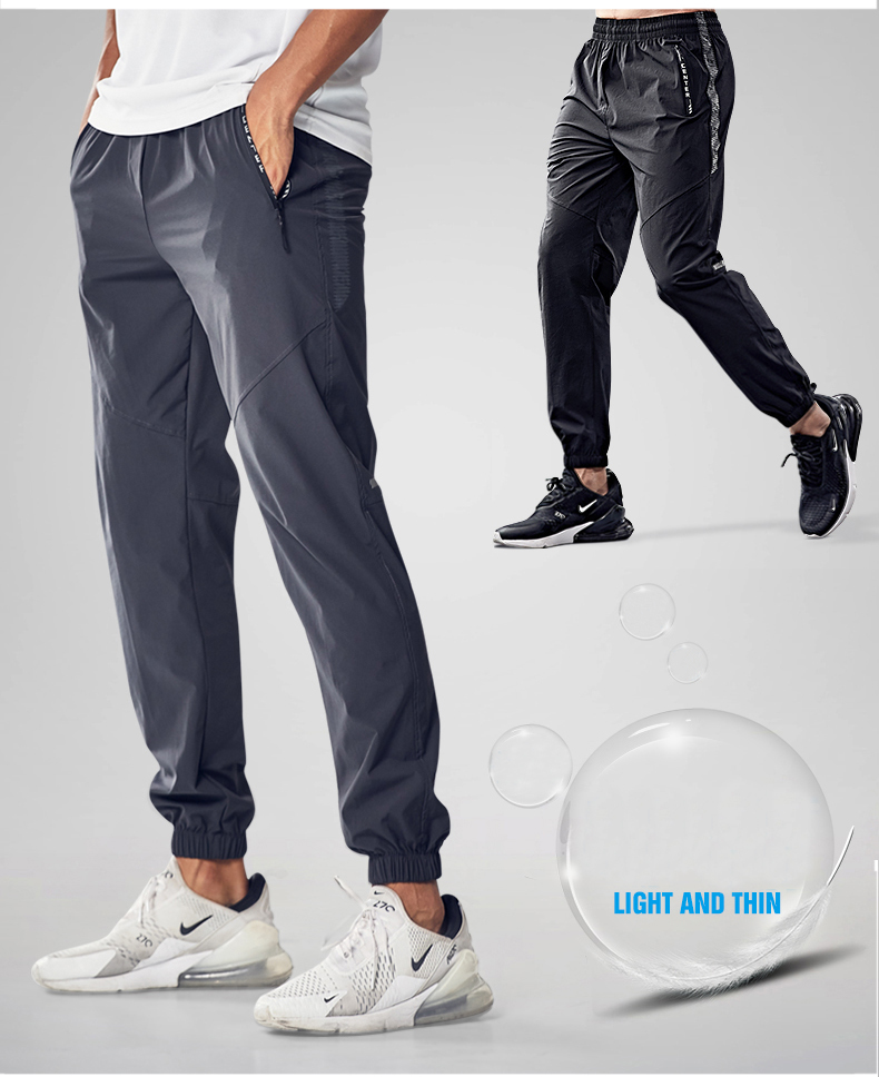 Ice Silk Sport Pants Men Running Sweatpants Gym Fitness Jogging Training Trousers Thin Section Trend Wild Outdoor Dry Fit