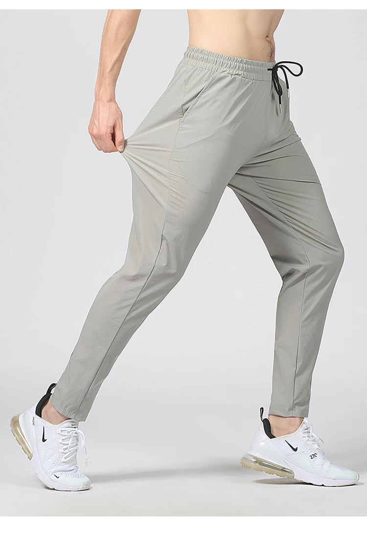 New Pencil Pants Tight Jogging Casual Mens Running Breathable Quick-Drying Ice Silk Outdoor Gym Sports Fashion Fitness Pant