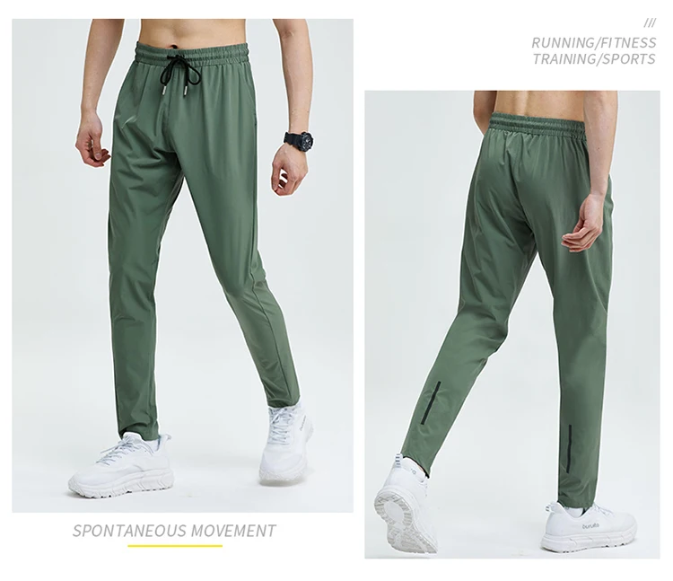 New Pencil Pants Tight Jogging Casual Mens Running Breathable Quick-Drying Ice Silk Outdoor Gym Sports Fashion Fitness Pant