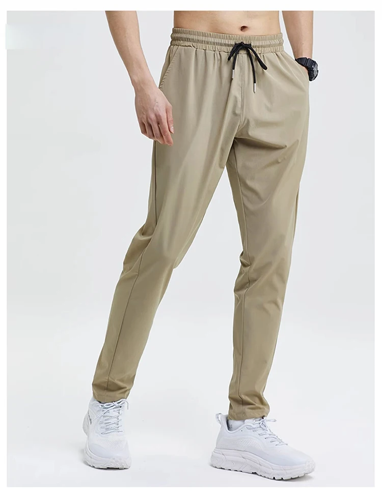 New Pencil Pants Tight Jogging Casual Mens Running Breathable Quick-Drying Ice Silk Outdoor Gym Sports Fashion Fitness Pant