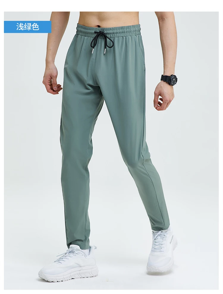 New Pencil Pants Tight Jogging Casual Mens Running Breathable Quick-Drying Ice Silk Outdoor Gym Sports Fashion Fitness Pant