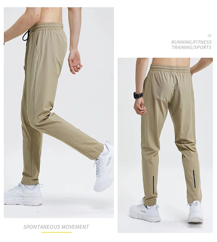 New Pencil Pants Tight Jogging Casual Mens Running Breathable Quick-Drying Ice Silk Outdoor Gym Sports Fashion Fitness Pant