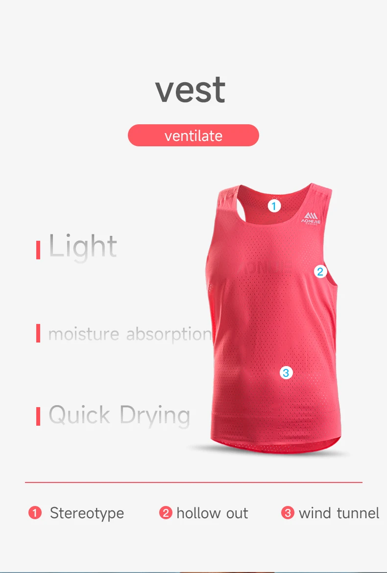 AONIJIE FM5188 Men Male Quick Drying Vest Sleeveless Summer Tank Top For Marathon Fitness