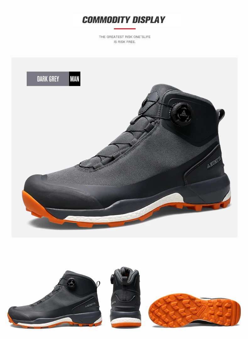 HUMTTO Winter Boots for Men Breathable Hiking Shoes Outdoor Camping Trekking Men's Sports Shoes Non-slip Casual Sneakers Man