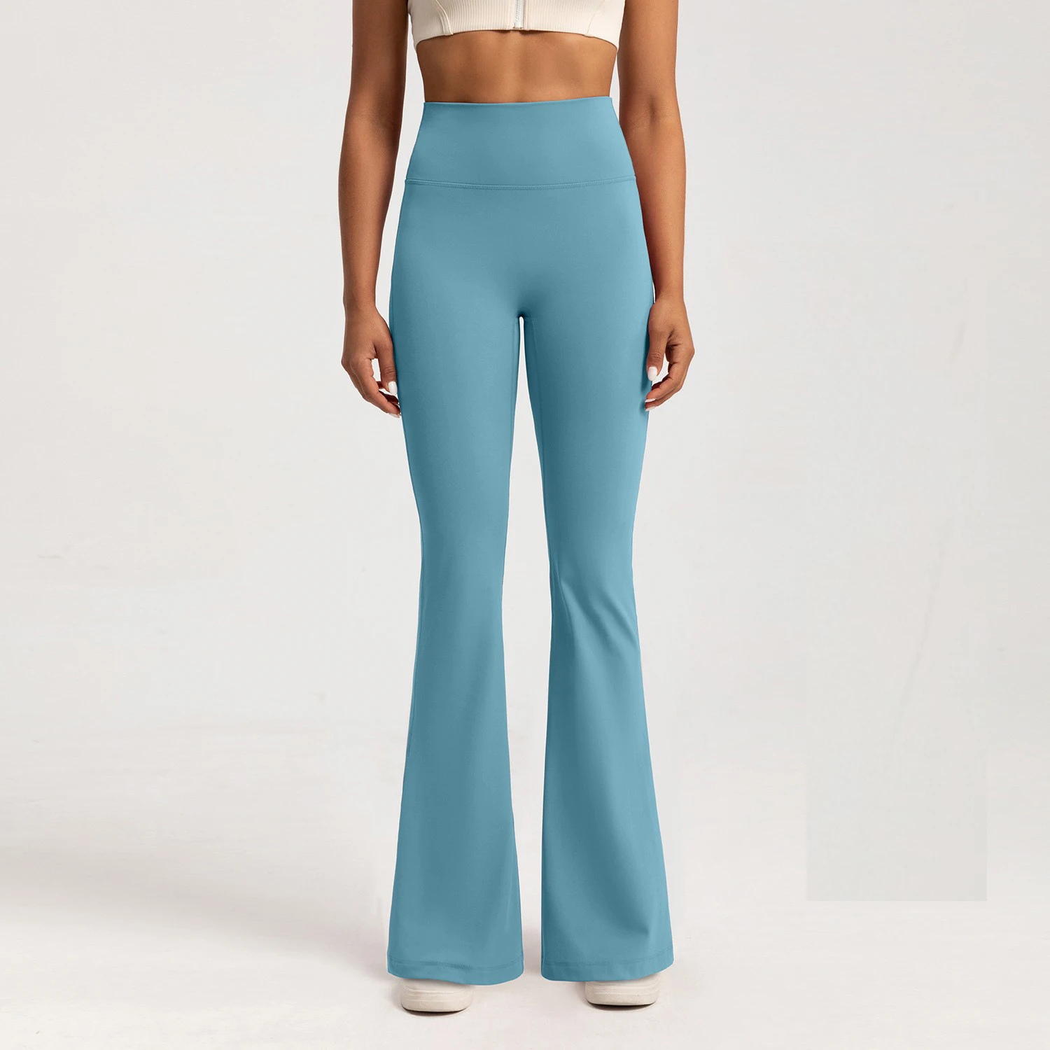 High-end Yoga Leggings Slim Yoga Pants High Waist Wide Leg Pants Bottoms Breathable Gym Casual Sports Bell Leggings Female