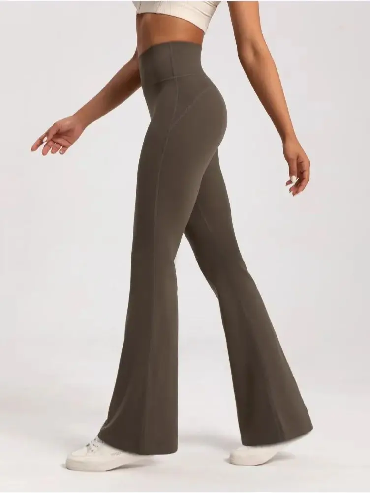 High-end Yoga Leggings Slim Yoga Pants High Waist Wide Leg Pants Bottoms Breathable Gym Casual Sports Bell Leggings Female