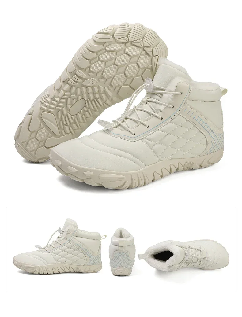 Brand New Winter Boots for Men Women Snow BareFoot Outdoor Non-slip Warm Fur Casual Sneakers Plus Size Ankle Boots Hiking Shoes