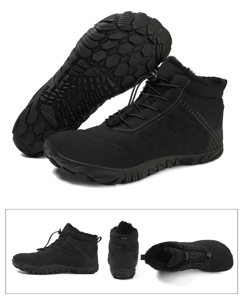 Brand New Winter Boots for Men Women Snow BareFoot Outdoor Non-slip Warm Fur Casual Sneakers Plus Size Ankle Boots Hiking Shoes