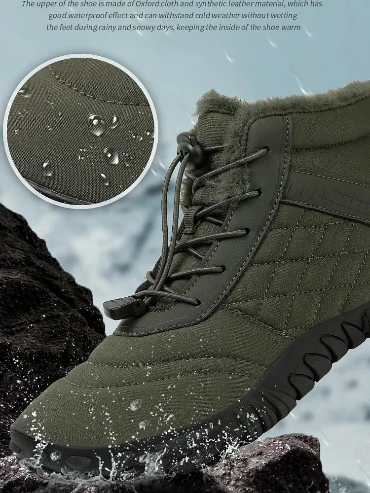 Brand New Winter Boots for Men Women Snow BareFoot Outdoor Non-slip Warm Fur Casual Sneakers Plus Size Ankle Boots Hiking Shoes