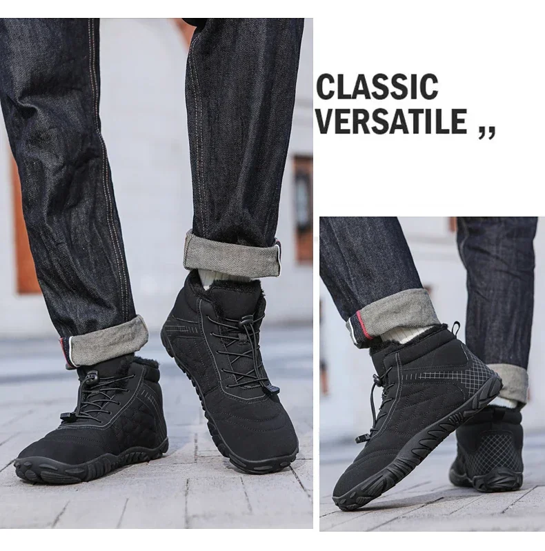 Brand New Winter Boots for Men Women Snow BareFoot Outdoor Non-slip Warm Fur Casual Sneakers Plus Size Ankle Boots Hiking Shoes