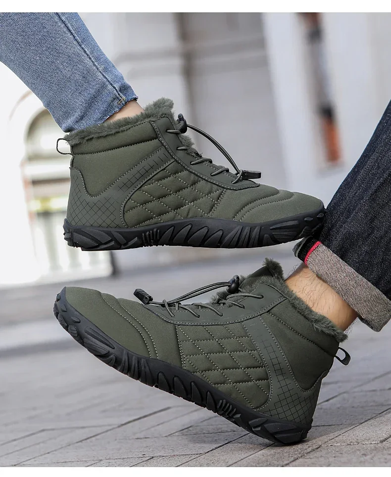 Brand New Winter Boots for Men Women Snow BareFoot Outdoor Non-slip Warm Fur Casual Sneakers Plus Size Ankle Boots Hiking Shoes