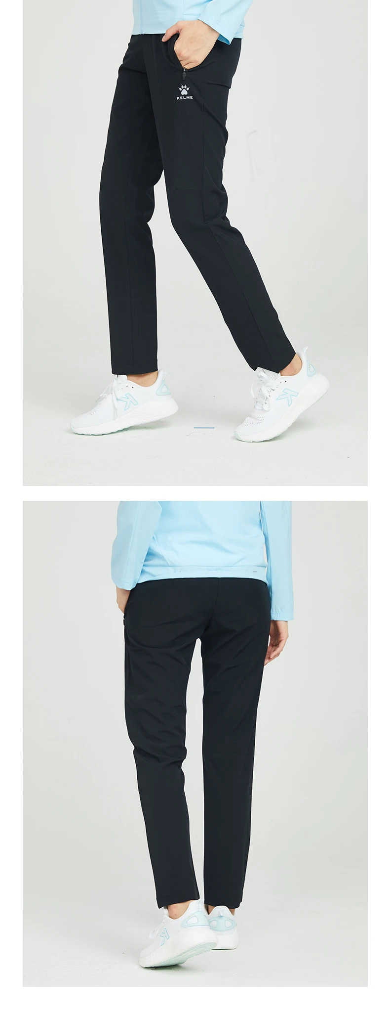 KELME sports pants women thin section summer straight thin casual black running fitness pants