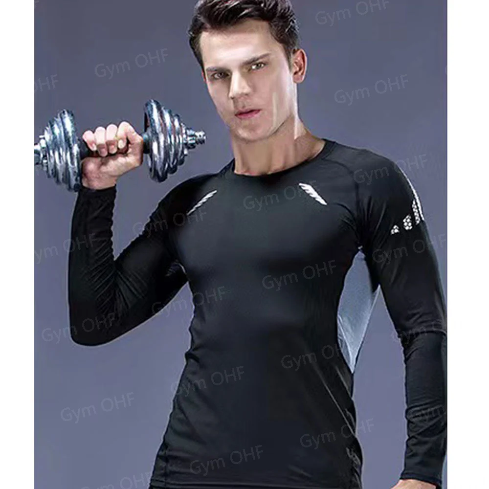 Customized LOGO for Men's T Shirt Tight Clothing Long Sleeved Short Sleeved Quick Drying Tight Fitting GYM Sports Running Shirts
